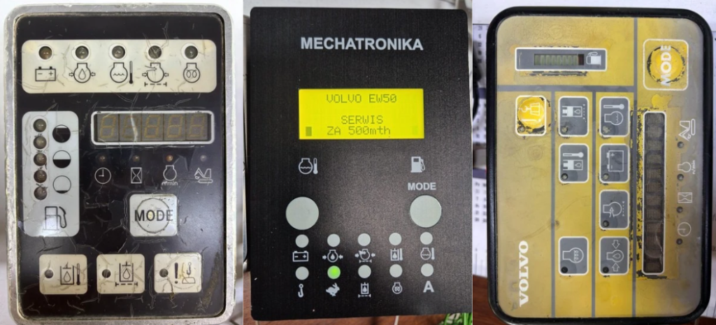Naprawa elektroniki Volvo EW50, sterownik, ECU, wyświetlacz, zamiennik do minikoparki i koparki