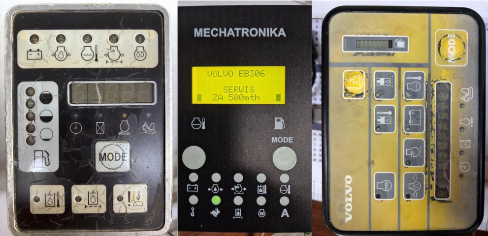Naprawa elektroniki Volvo EB306, sterownik, ECU, wyświetlacz, zamiennik do minikoparki i koparki