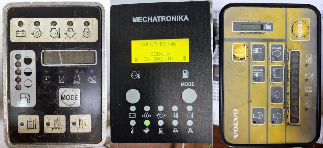 Naprawa elektroniki Volvo EB706, sterownik, ECU, wyświetlacz, zamiennik do minikoparki i koparki