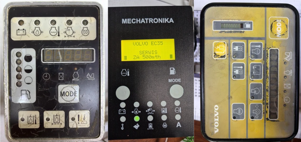 Naprawa elektroniki Volvo EC35, sterownik, ECU, wyświetlacz, zamiennik do minikoparki i koparki