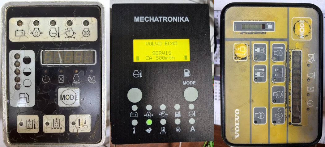 Naprawa elektroniki Volvo EC45, sterownik, ECU, wyświetlacz, zamiennik do minikoparki i koparki